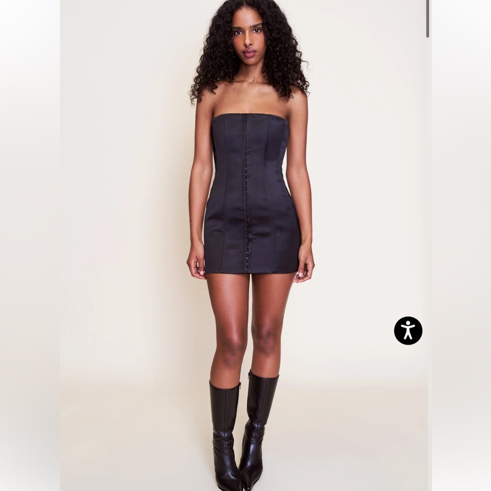 Danielle Guizio Black Strapless Bodycon Mini Dress